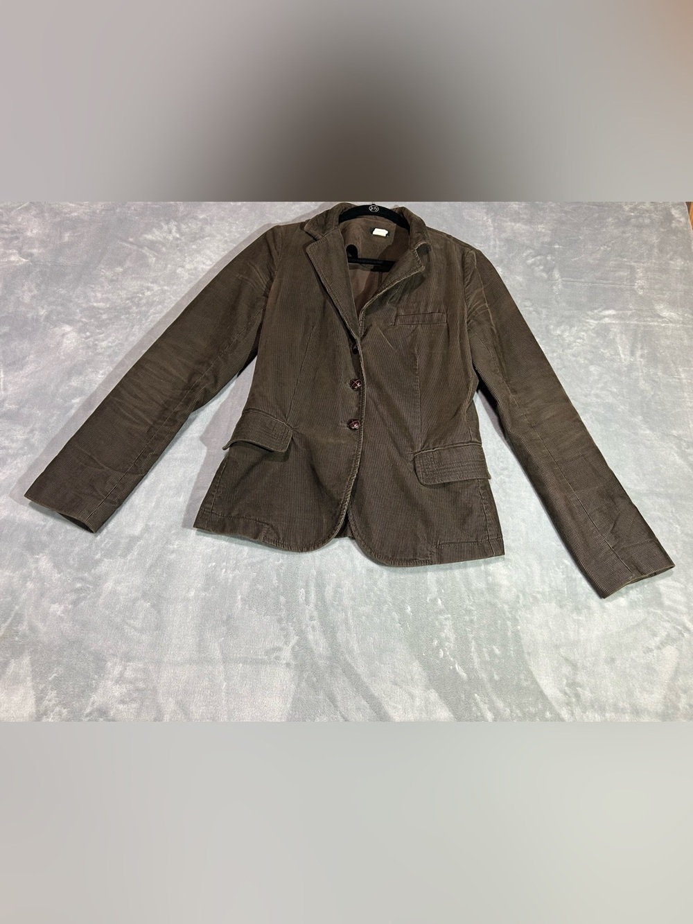 J.Crew Corduroy Chocolate Brown Blazer-wood Buttons-Size TM Academia